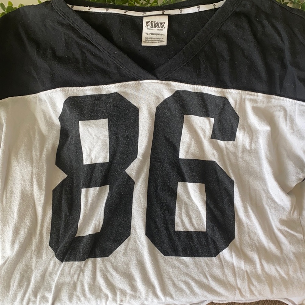 VS PINK football jersey style crop top
